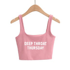Days of Week Sexy Hot Pink Clothing for Women Girls Slim Top Camis Ladies Sleeveless Double Layer Tanks Good Quality Female Tops