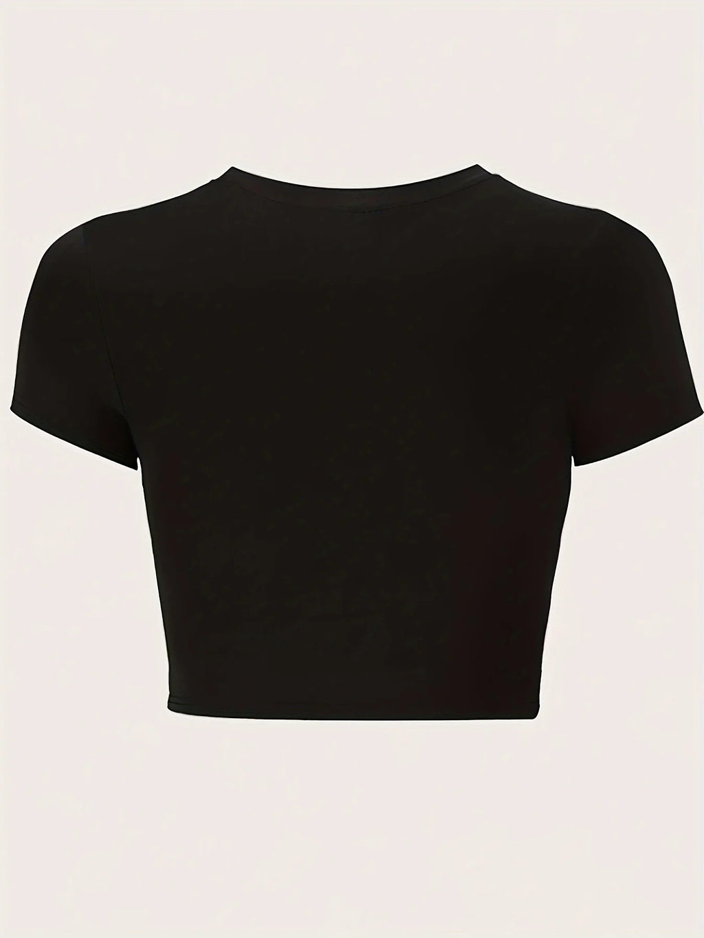 Sleeve Top for Summer & Spring Women's Clothing Y2K Letter Print Crew Neck T-shirt Crop Short