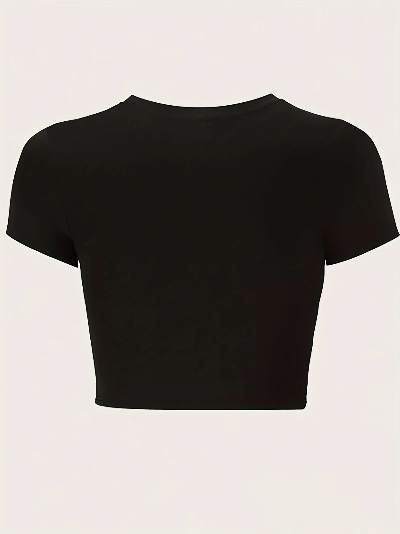 Sleeve Top for Summer & Spring Women's Clothing Y2K Letter Print Crew Neck T-shirt Crop Short