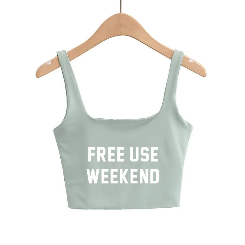FREE USE WEEKEND Sexy Clothing for Women Cute Tanks Fashion Girl Lovely Slim Top Camis Sleeveless Double Layer Good Quality Tops