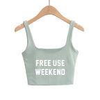 FREE USE WEEKEND Sexy Clothing for Women Cute Tanks Fashion Girl Lovely Slim Top Camis Sleeveless Double Layer Good Quality Tops