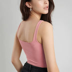 Days of Week Sexy Hot Pink Clothing for Women Girls Slim Top Camis Ladies Sleeveless Double Layer Tanks Good Quality Female Tops