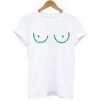 Casual TITTIES BOOBS BOOBIES Print Short Sleeve T-shirt Funny t shirts Women Leisure Streetwear tshirt Camisas Mujer