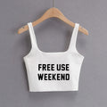 FREE USE WEEKEND Sexy Clothing for Women Cute Tanks Fashion Girl Lovely Slim Top Camis Sleeveless Double Layer Good Quality Tops