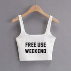FREE USE WEEKEND Sexy Clothing for Women Cute Tanks Fashion Girl Lovely Slim Top Camis Sleeveless Double Layer Good Quality Tops