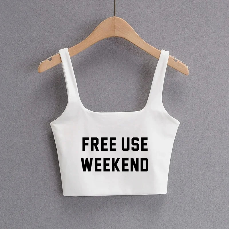 FREE USE WEEKEND Sexy Clothing for Women Cute Tanks Fashion Girl Lovely Slim Top Camis Sleeveless Double Layer Good Quality Tops