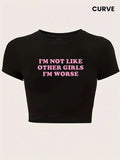 Spring & Summer Women's Clothing Letter Print Crew Neck T-shirt Short Sleeve Top for Aesthetic Clothes Harajuku Streetwear