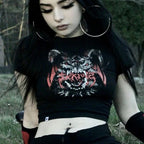 Y2K Clothes Letter Print 2000S Goth Kawaii Harajuku Fairy Grunge Short Top Women T-shirt Summer Fashion Baby Tee E-girl Crop Top