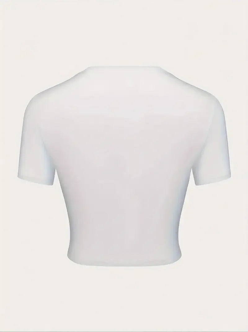 Cropped T-shirt Women'S Graphic MENTALLY ILL BUT TOTALLY CHILL Crop Top T-Shirt Y2K Style Short Sleeve Casual Summer Top Tee