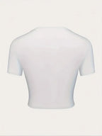 Cropped T-shirt Women'S Graphic MENTALLY ILL BUT TOTALLY CHILL Crop Top T-Shirt Y2K Style Short Sleeve Casual Summer Top Tee