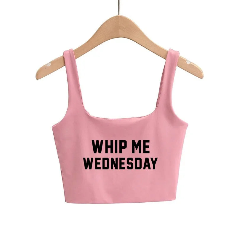 Days of Week Sexy Hot Pink Clothing for Women Girls Slim Top Camis Ladies Sleeveless Double Layer Tanks Good Quality Female Tops