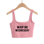 Days of Week Sexy Hot Pink Clothing for Women Girls Slim Top Camis Ladies Sleeveless Double Layer Tanks Good Quality Female Tops