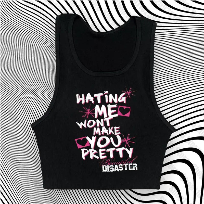 Female Clothing Women's Cropped Crop Tops for Women Tanks & Camis Grunge Clothes Y2k Top Aesthetic Women's Blouses Emo Harajuku