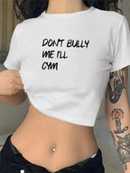 Teediy Don T Bully Me I Ll Cym Women'S Fashion Short T-Shirt Harajuku Short Sleeve Casual Aesthetic Clothes
