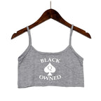 New BLACK Spades OWNED Women's Crop Top Summer Sexy Elastic Cotton Camis Sleeveless Short Tank Top Bar Hot Tops for Women