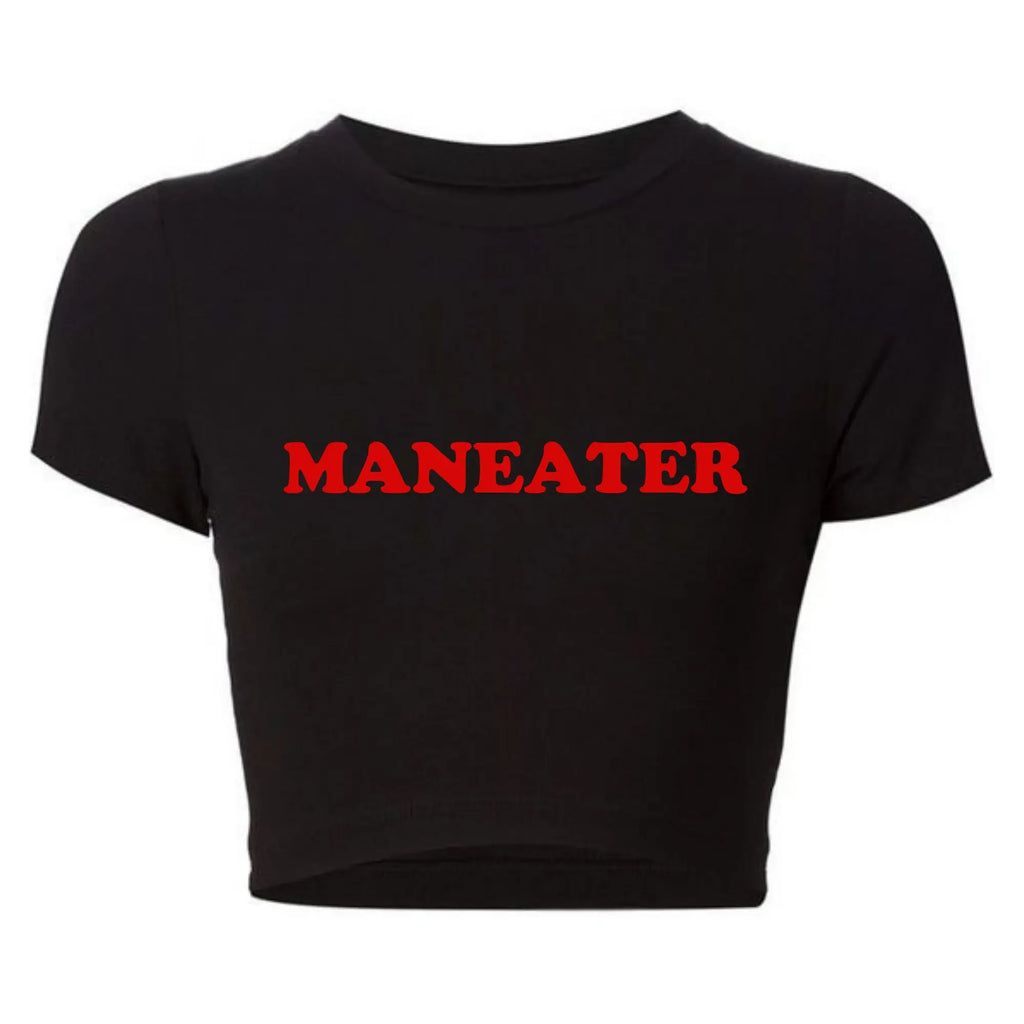 Maneater Funny Tv Shows Women Y2k T Shirts Vintage Crop Top Harajuku Baby Tee 2000s Grunge Goth Clothes  Kawaii Tshirt Femme