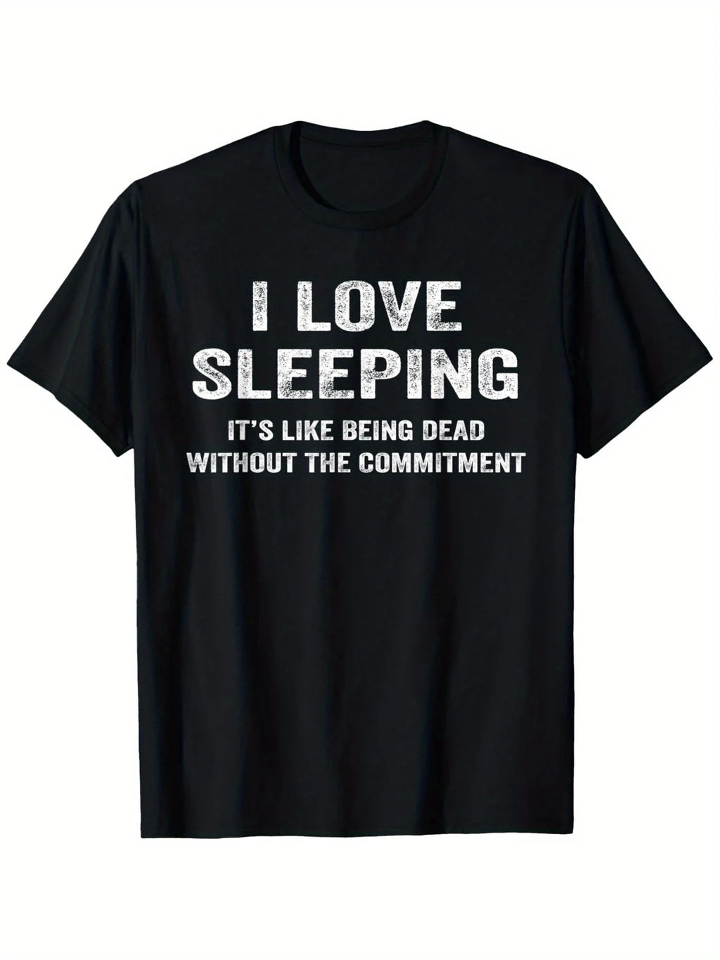 Women's I Love Sleeping Funny Graphic T-Shirt Crew Neck Casual Tee with Humorous Quote Print Comfort Fit Women Top