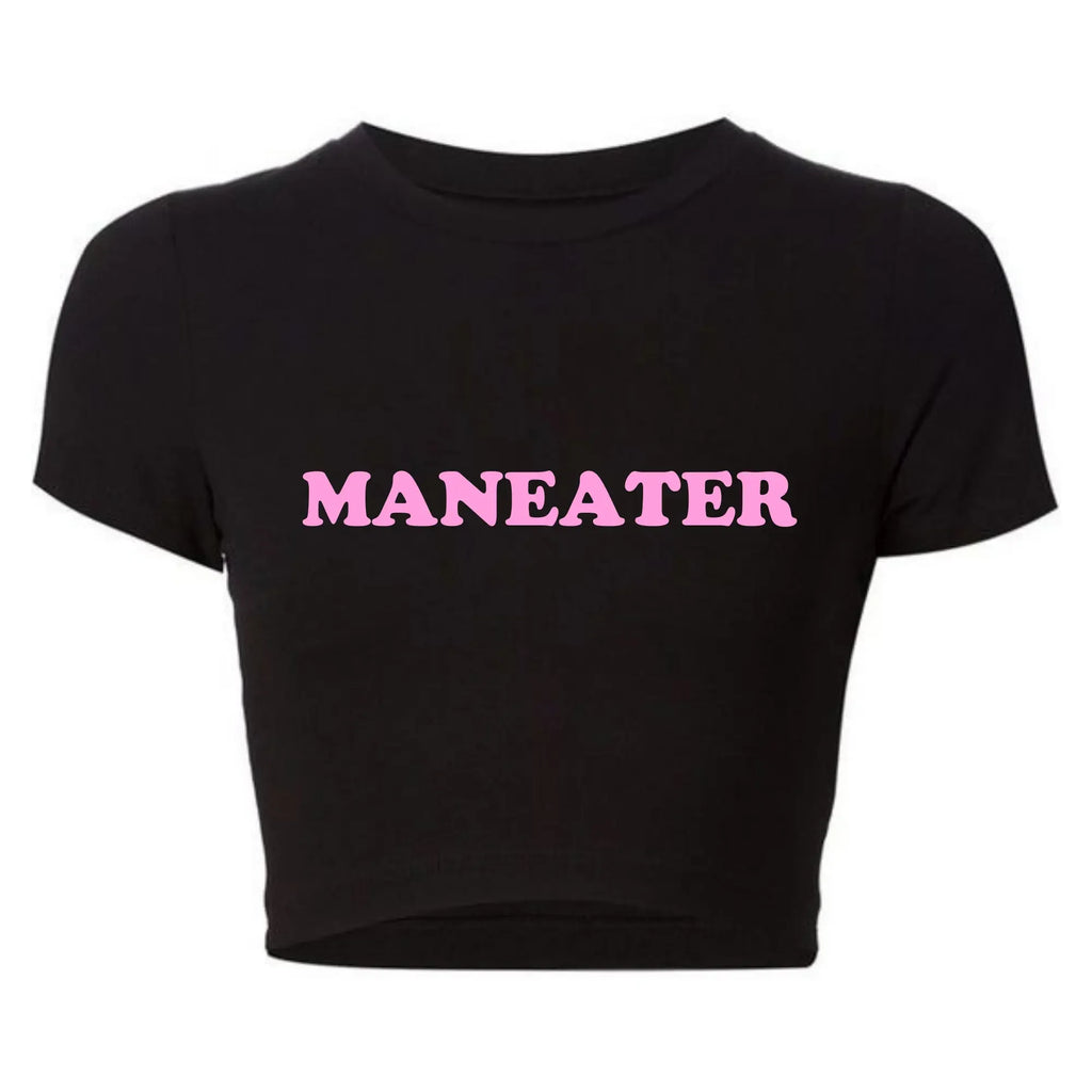 Maneater Funny Tv Shows Women Y2k T Shirts Vintage Crop Top Harajuku Baby Tee 2000s Grunge Goth Clothes  Kawaii Tshirt Femme