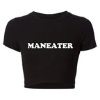 Maneater Funny Tv Shows Women Y2k T Shirts Vintage Crop Top Harajuku Baby Tee 2000s Grunge Goth Clothes  Kawaii Tshirt Femme