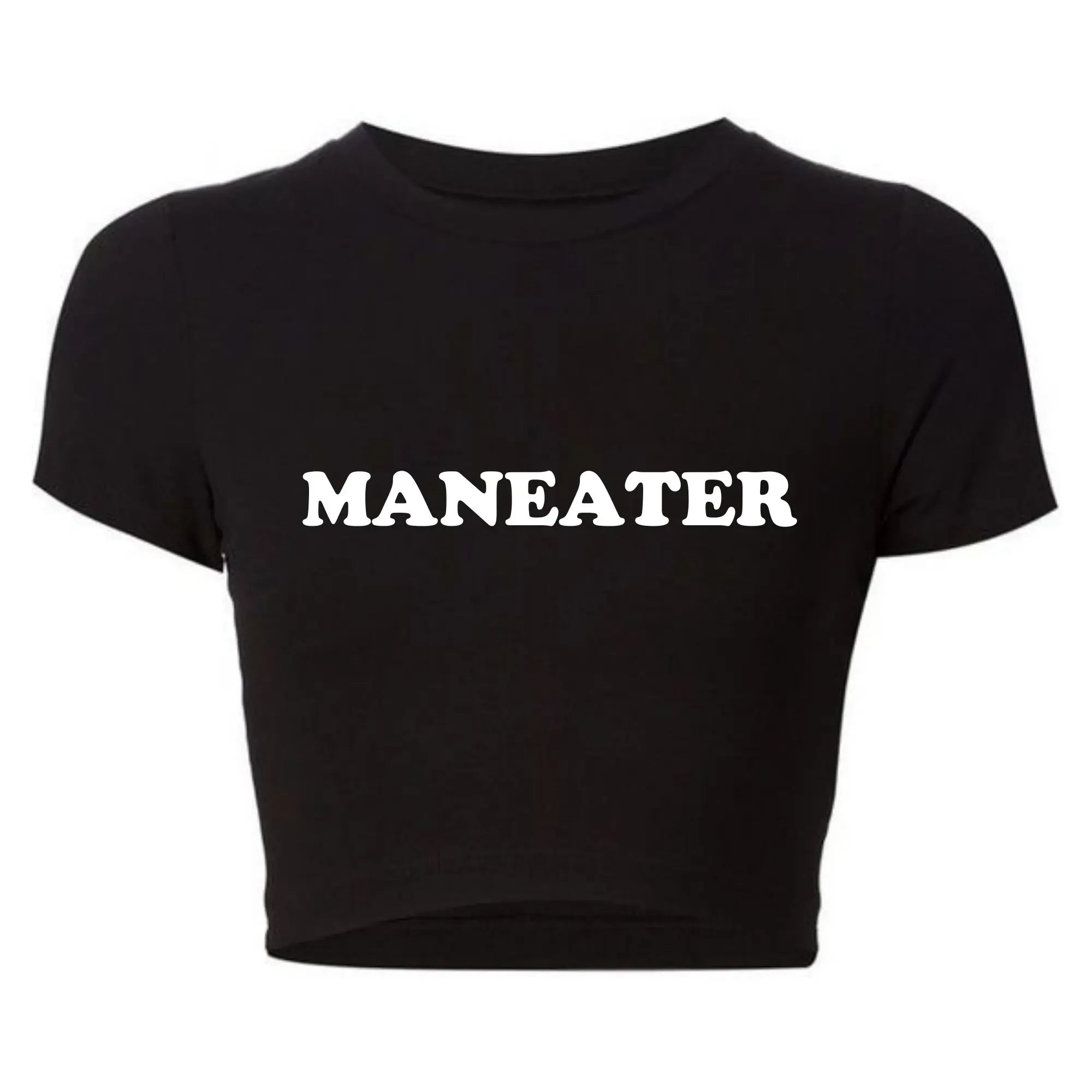 Maneater Funny Tv Shows Women Y2k T Shirts Vintage Crop Top Harajuku Baby Tee 2000s Grunge Goth Clothes  Kawaii Tshirt Femme