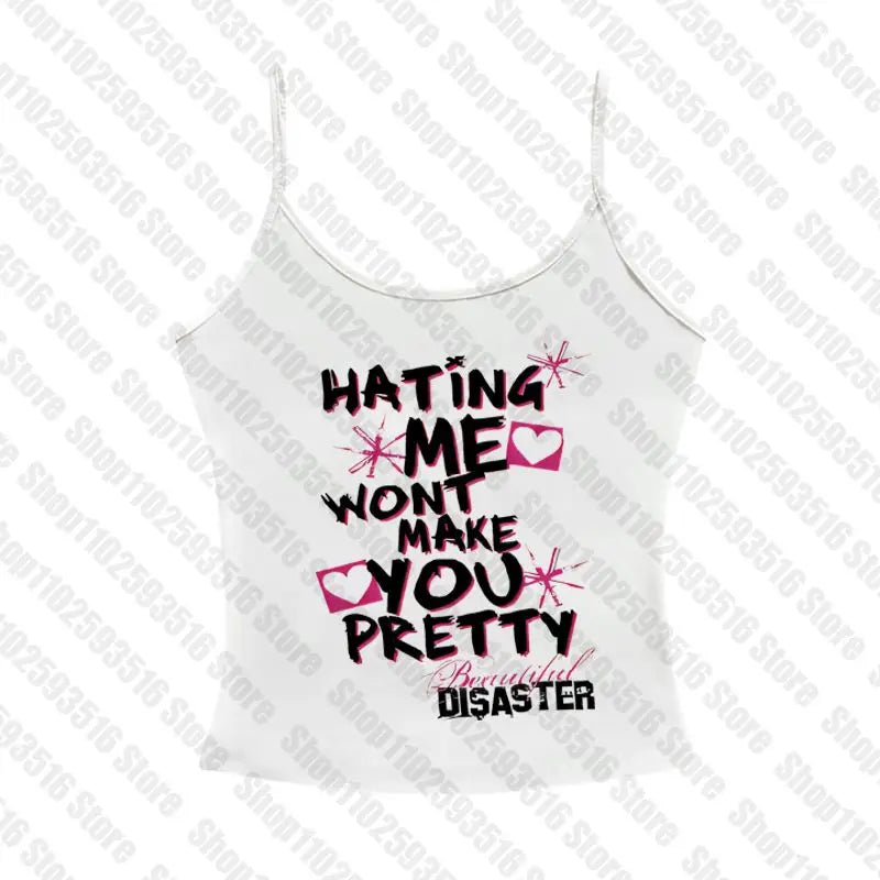 Female Clothing Women's Cropped Crop Tops for Women Tanks & Camis Grunge Clothes Y2k Top Aesthetic Women's Blouses Emo Harajuku