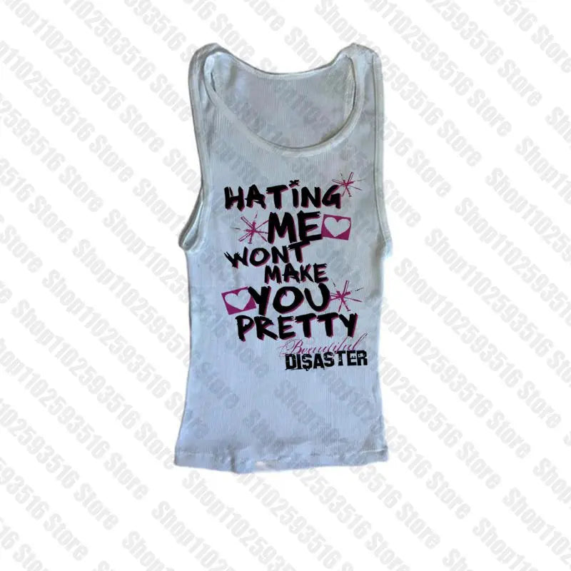Female Clothing Women's Cropped Crop Tops for Women Tanks & Camis Grunge Clothes Y2k Top Aesthetic Women's Blouses Emo Harajuku