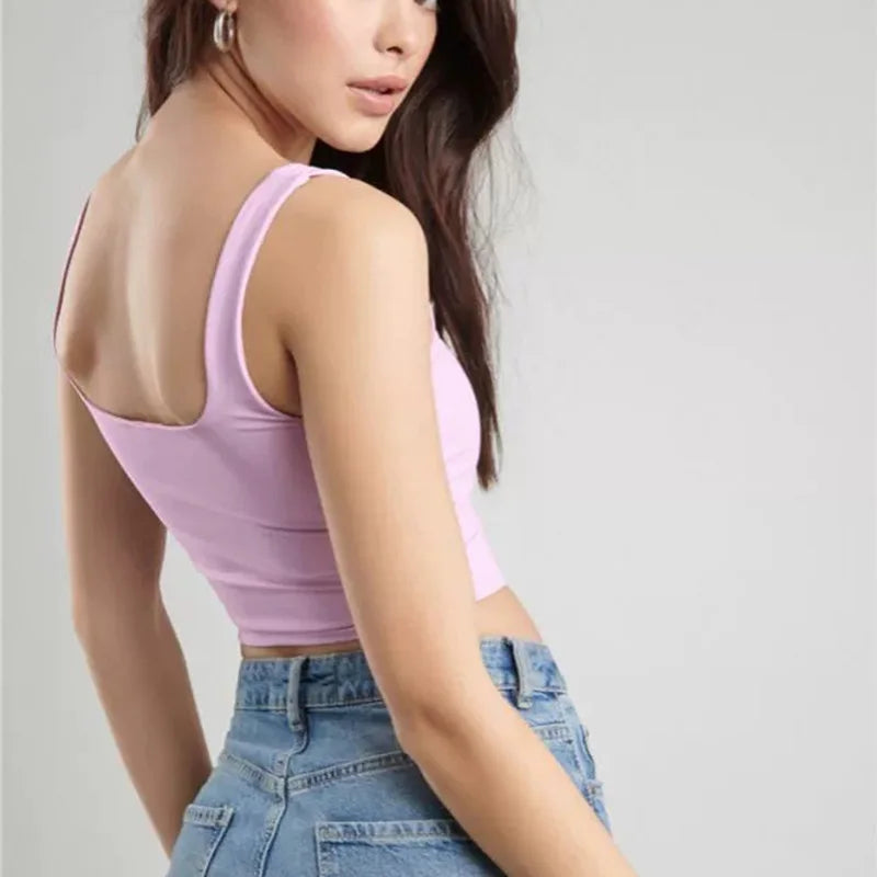 FREE USE WEEKEND Sexy Clothing for Women Cute Tanks Fashion Girl Lovely Slim Top Camis Sleeveless Double Layer Good Quality Tops