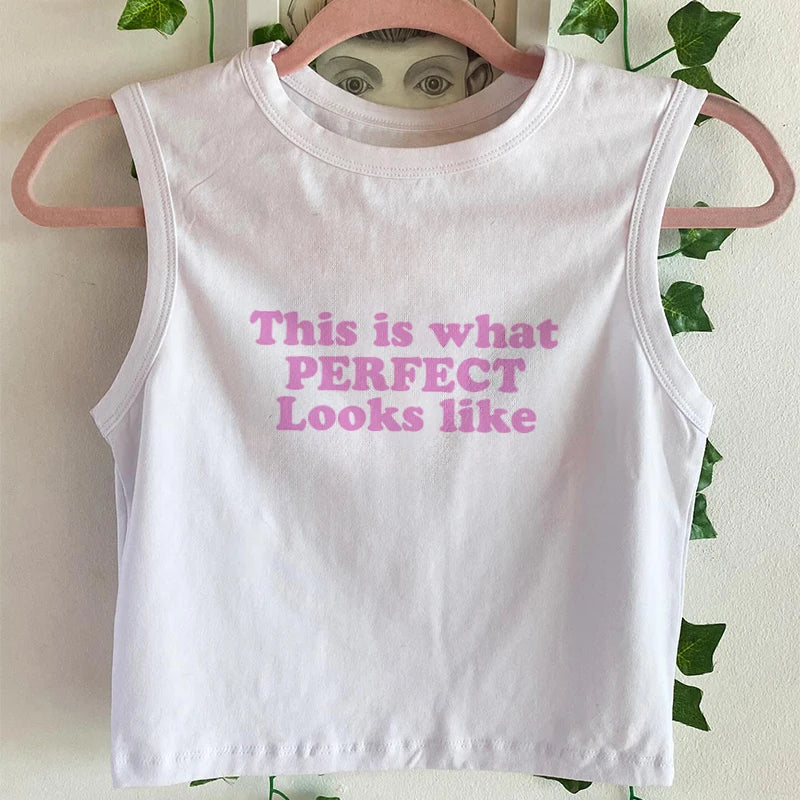 Personality Women's Clothing Fashion Summer Y2K Streetwear Casual Vintage Sexy Letter T-shirt Short Sleeved Crop Top Baby Tees