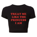Treat Me Like The Princess I Am Funny Letters Printed Women's Crop Top Harajuku 90s Grunge Baby Tee Y2k Aesthetic T Shirt Female