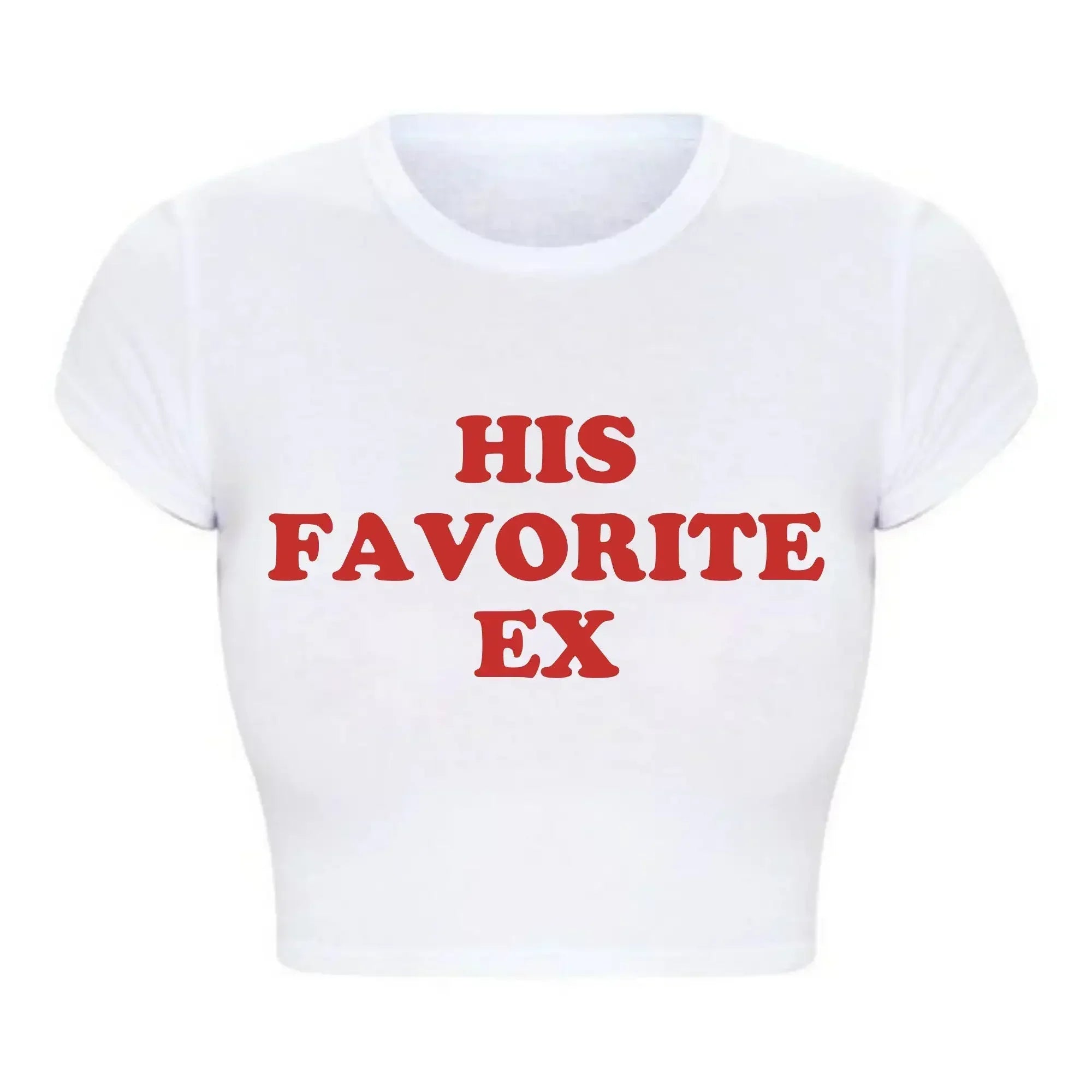 2000s Grunge Goth Clothes Y2k Summer Fashion Crop Top Funny His Favorite Ex Girlfriend Women T Shirt Harajuku Kawaii  Tee