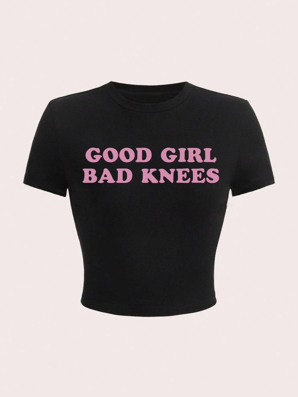 Y2k Cropped Good Girl Letter Print Crop Top T-Shirt Casual Crew Neck Short Sleeve Top for Summer New Women's Vintage Clothing
