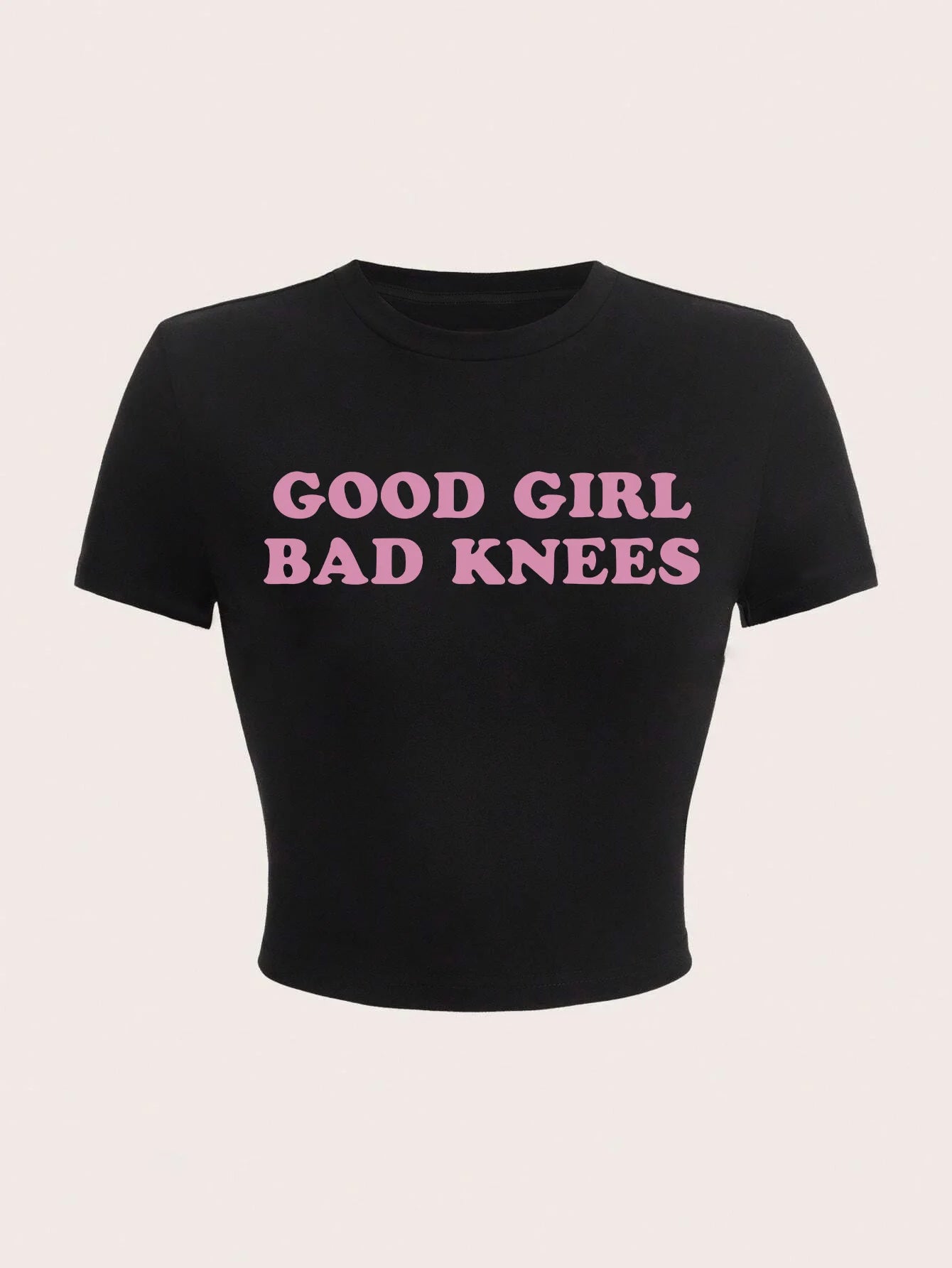 Y2k Cropped Good Girl Letter Print Crop Top T-Shirt Casual Crew Neck Short Sleeve Top for Summer New Women's Vintage Clothing